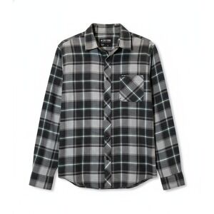 Men's Zoo York Long Sleeve Button-Down Shirt Medium Grey Blue‎ Plaid Fall Winter